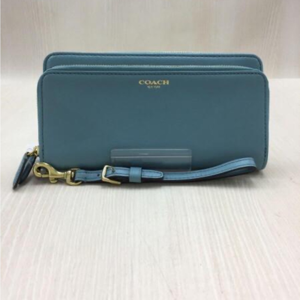 Coach Blue Wristlet Clutch Bach wallet